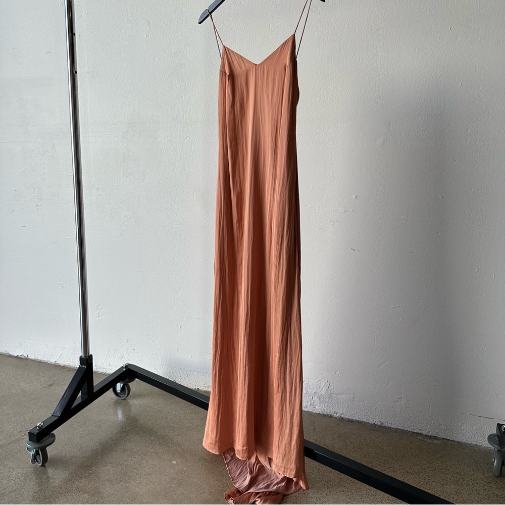 Lovers and Friends satin slip backless gown with train in pink sz 2/